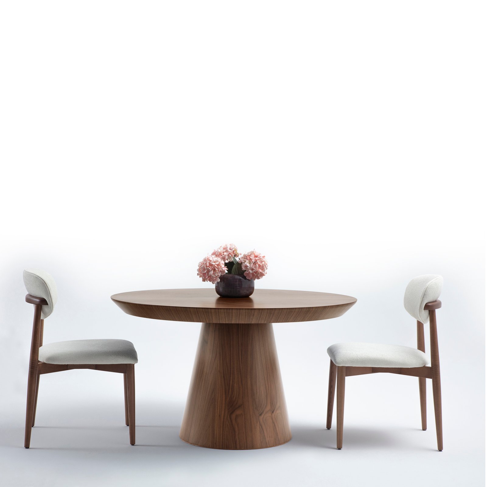 MONACO AMERICAN WALNUT Išskleidžiamas Valgomojo Stalas Ø130x77 (+48*2) - Image 2