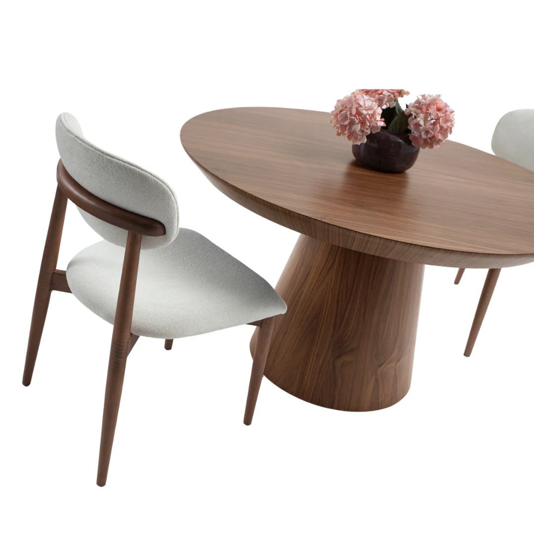 MONACO AMERICAN WALNUT Išskleidžiamas Valgomojo Stalas Ø130x77 (+48*2) - Image 3