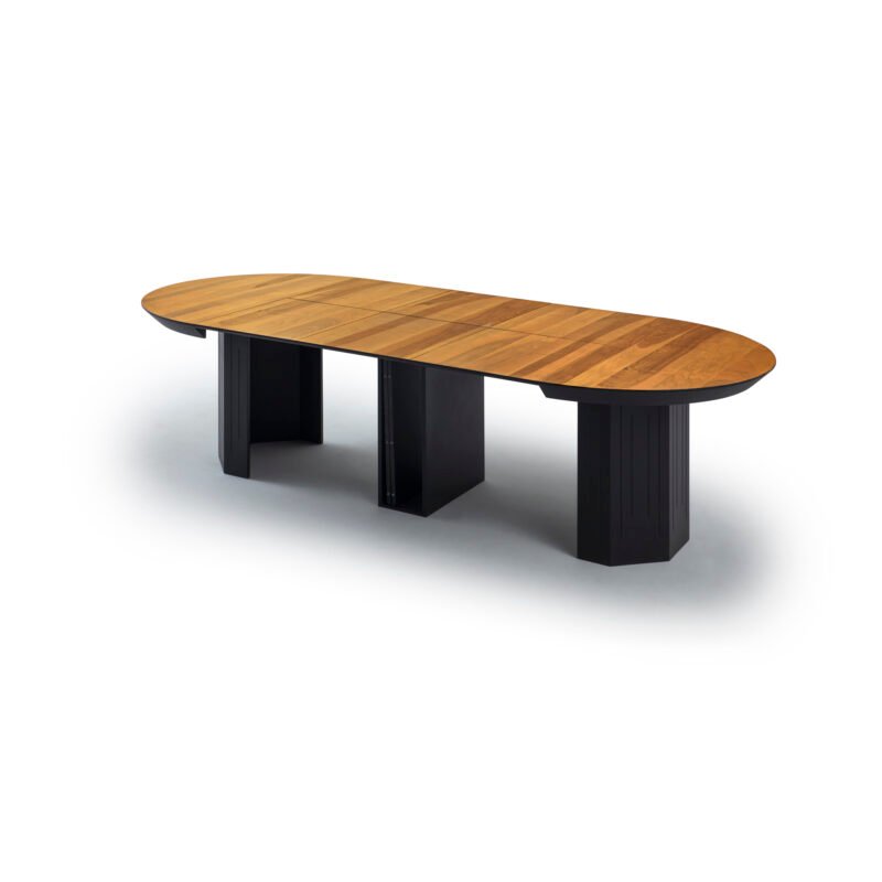 MOSTER Išskleidžiamas Valgomojo Stalas Ø130x77 (+50*4)