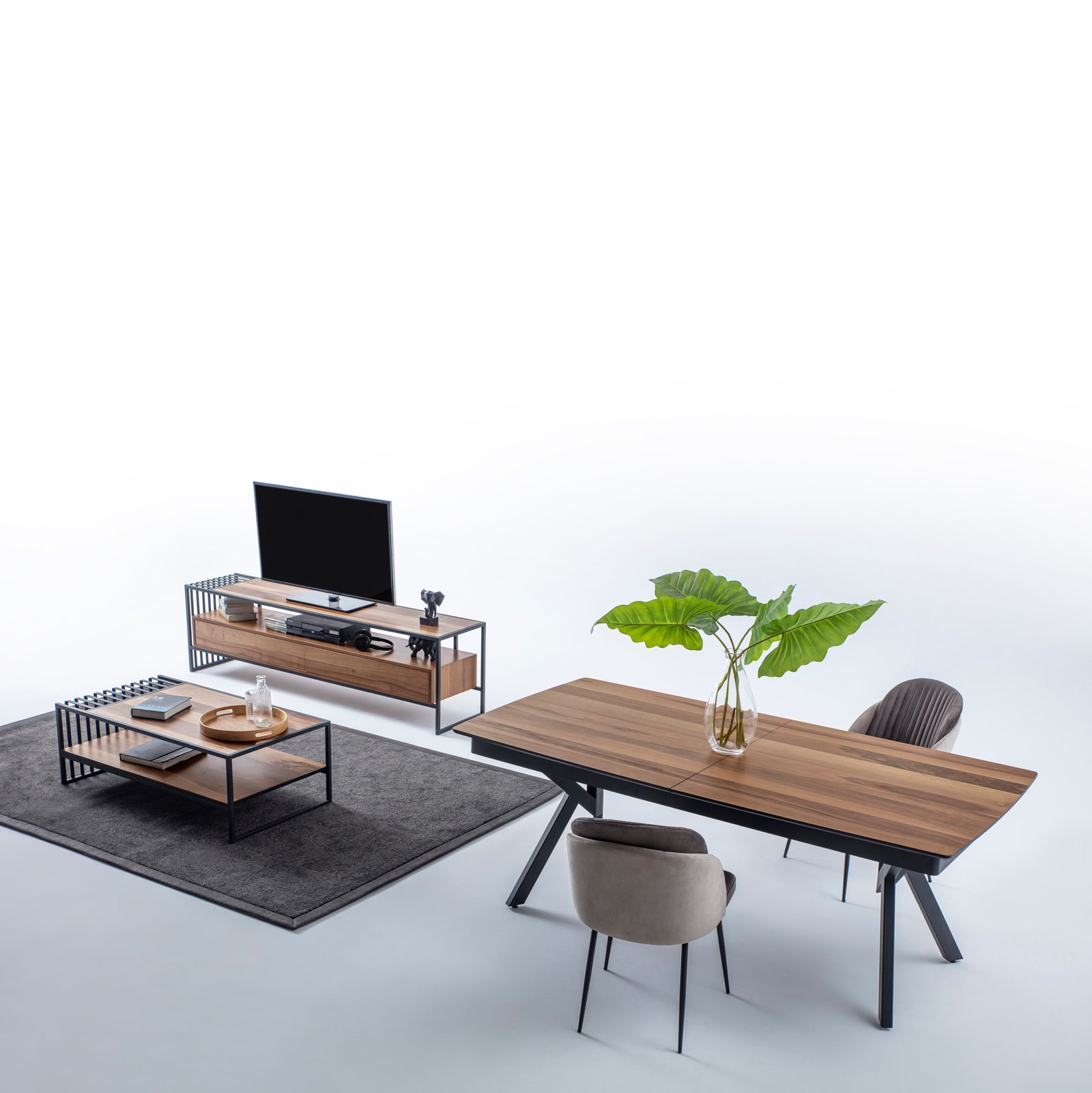 ROMA Išskleidžiamas Valgomojo Stalas 206x103x77 (+45*2) - Image 8