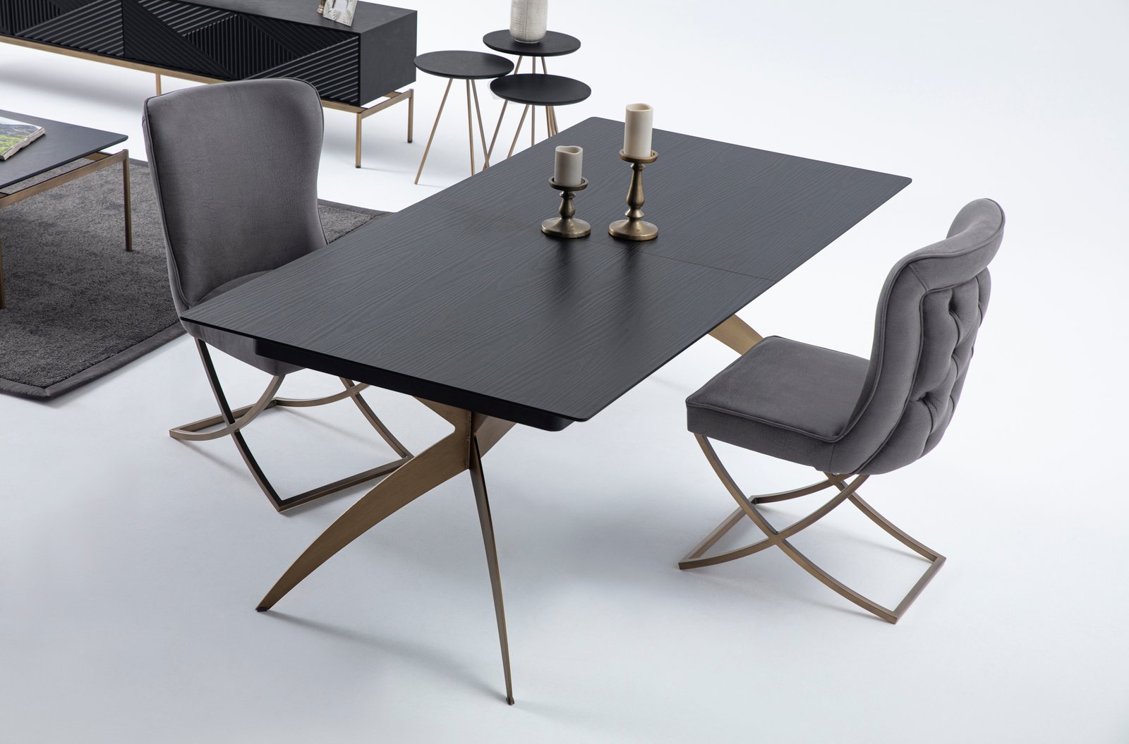 DUBAI Išskleidžiamas valgomojo stalas 206x103x77 (+45*2) - Image 7