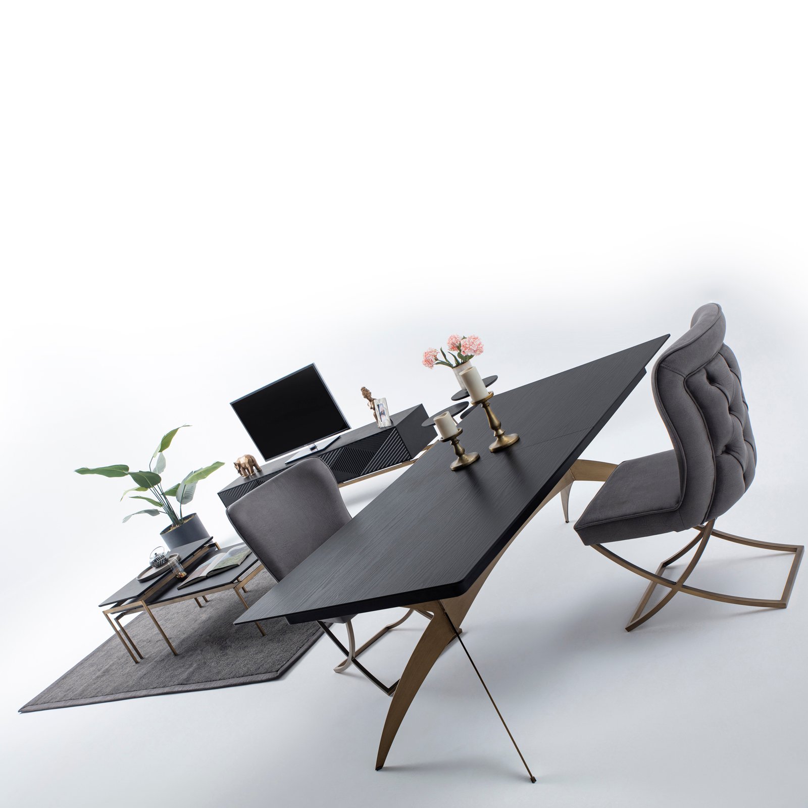 DUBAI Išskleidžiamas valgomojo stalas 206x103x77 (+45*2) - Image 8