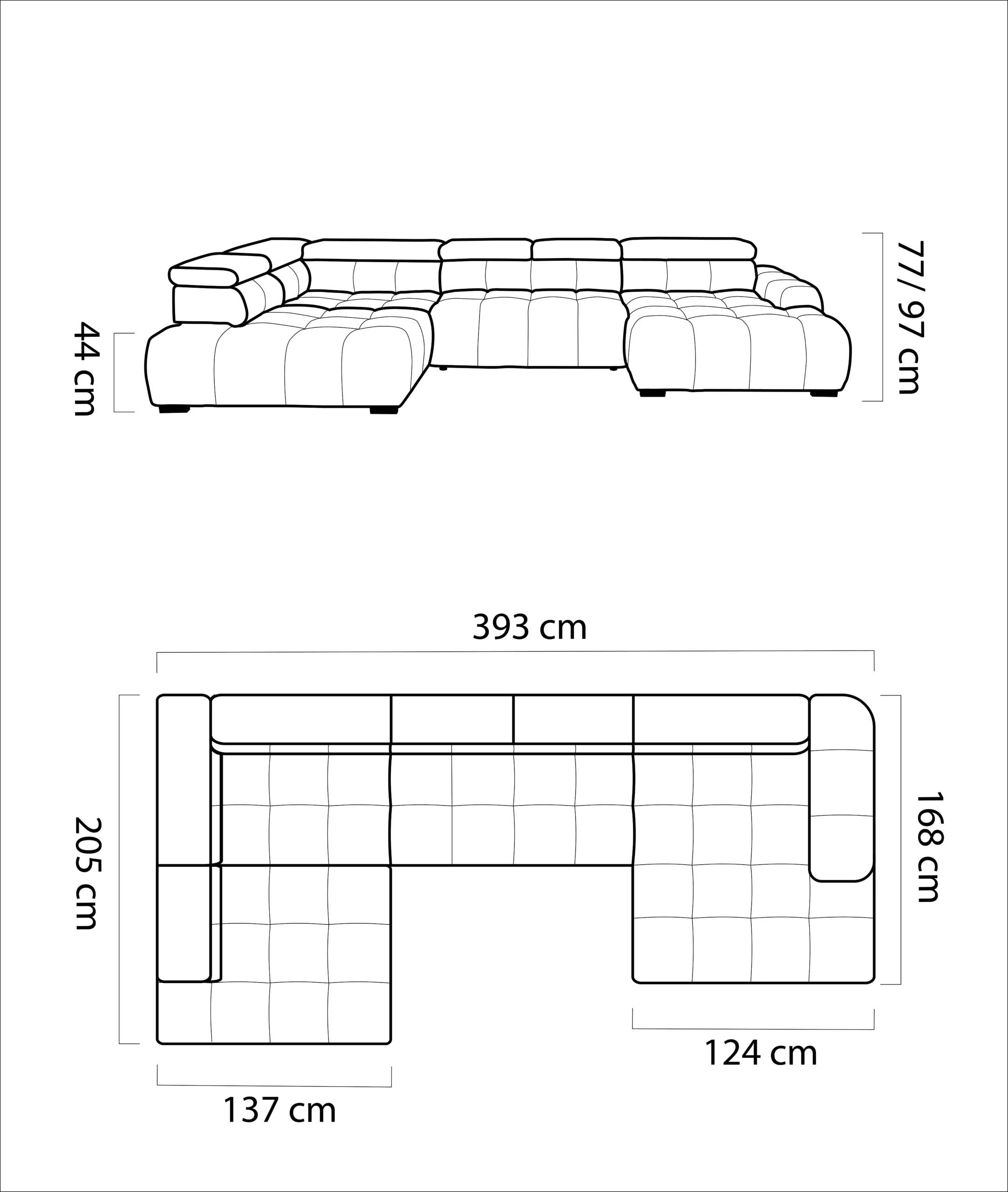 BULL XL minkstas u formos kampas