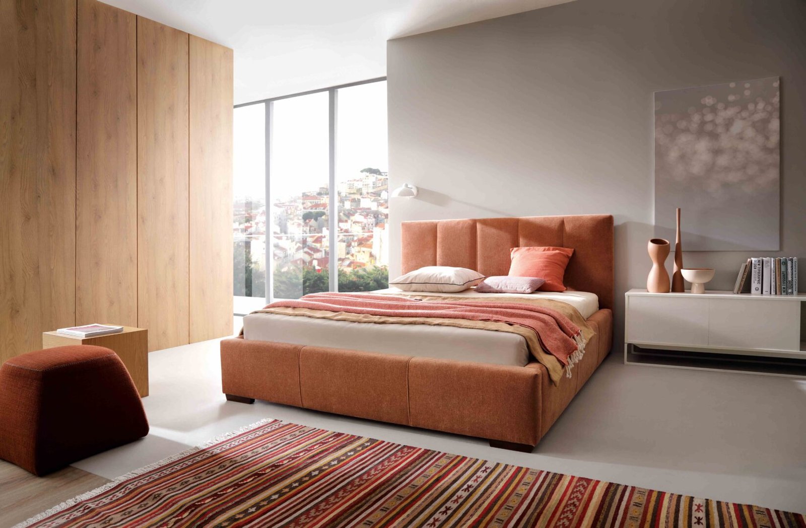 VANESSA Miegamojo Lova 160x200, rusva, kojelė E10 - Image 3