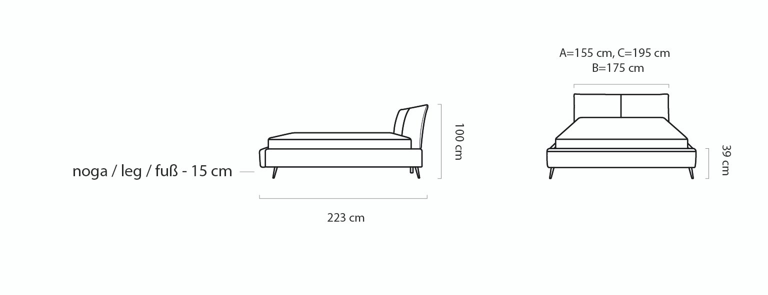 ZOYA Miegamojo Lova 160x200, rusva - Image 10