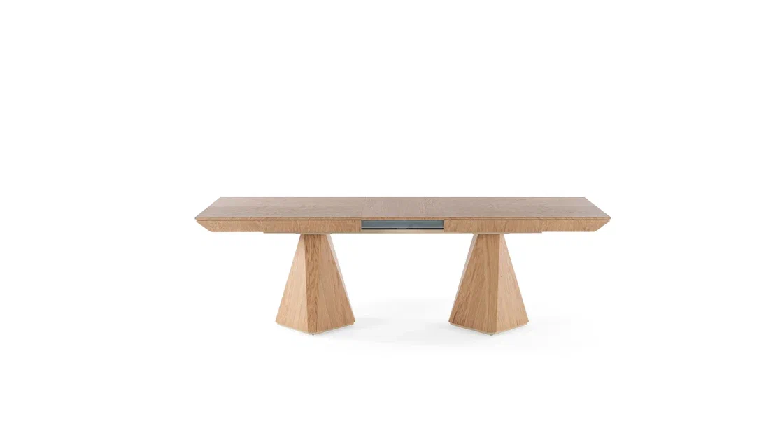 DIAMOND Oak Veneer Fishbone Išskleidžiamas Valgomojo Stalas 200x103 (+50*4)