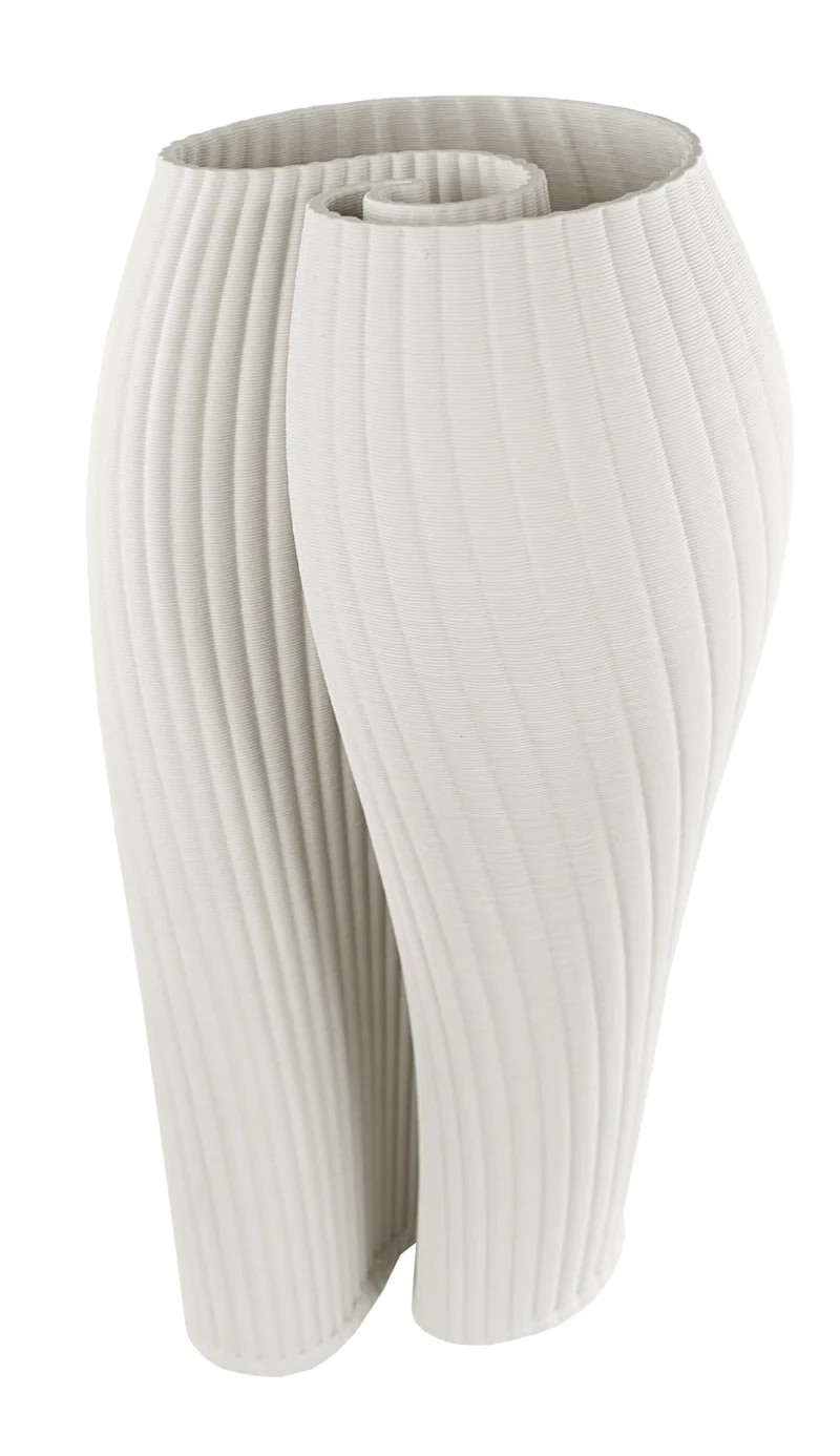 Ceramic printed shell vase white 17,5x17,5x32,5cm