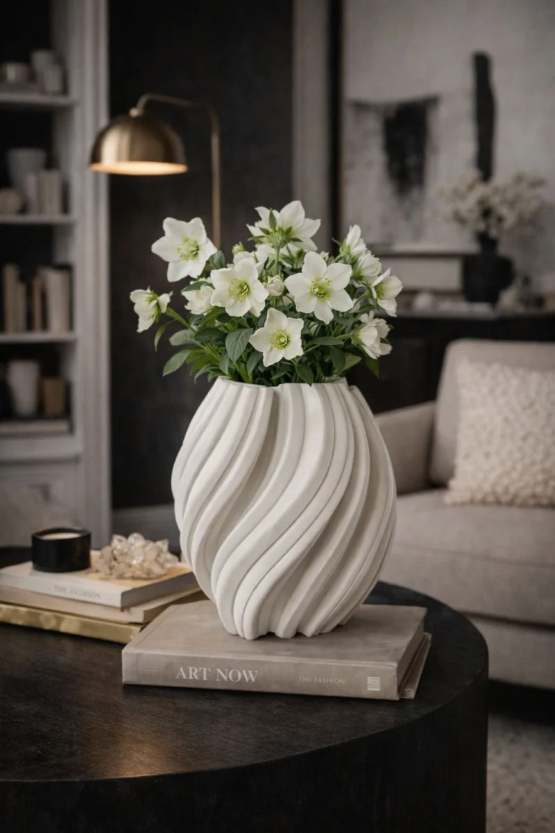 Moderni, išraiškingų linijų vaza linijos